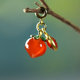 天然红玛瑙红蜜桃小吊坠10mm手链项链坠子提溜新中式 DIY饰品D16