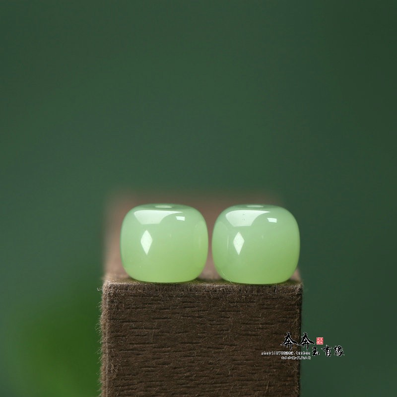 天然雪巴琉璃老型桶珠DIY手链