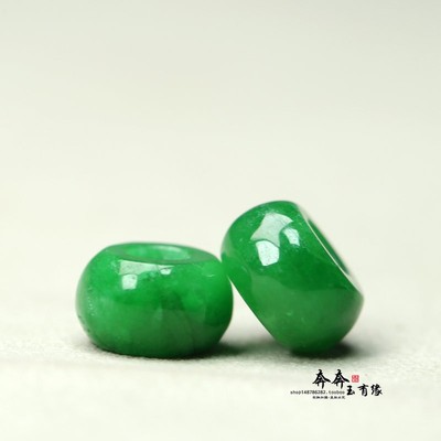 天然干青翡翠墨绿色转运珠桶珠