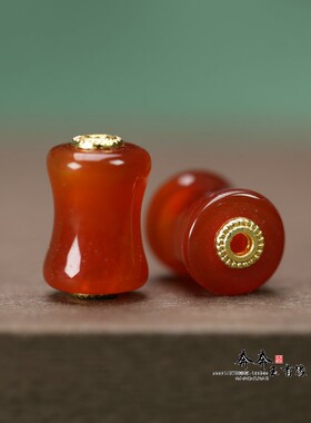 天然红玛瑙竹节桶珠10*15mm孔2mm节节高佛珠腰珠DIY手串配饰A172