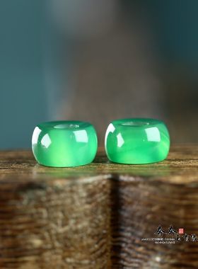 新品冰种绿玛瑙圆环算盘复古配饰