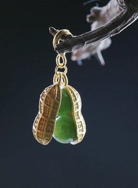 花生和田玉碧玉菠菜绿手链项链坠