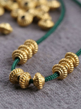 5*3mm古法金飞盘珠算盘飞碟隔珠手链水晶玉石手串隔片DIY垫片J4