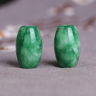 翡翠干青玉石大号路路通15 23mm大孔径4mm项链转运珠手工串饰D57