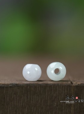 天然玉石翡翠A货6mm大孔1.8mm收尾珠散珠DIY手链项链吊坠串饰A213