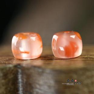 天然四川南红玛瑙7 6mm桶珠精致小巧DIY手链手串项链串珠配饰B43