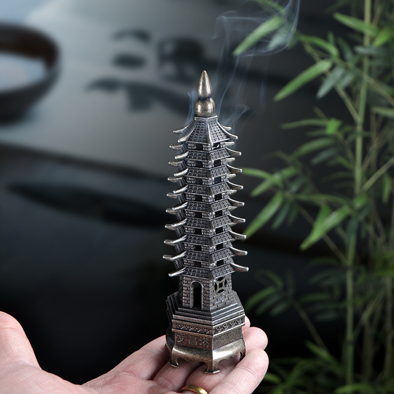 文昌塔中式熏香炉摆件室内家用立式沉檀线香炉禅意茶道香道装饰品,家居饰品,桌面摆件,淘宝优惠券,粉丝福利购,淘宝优惠卷
