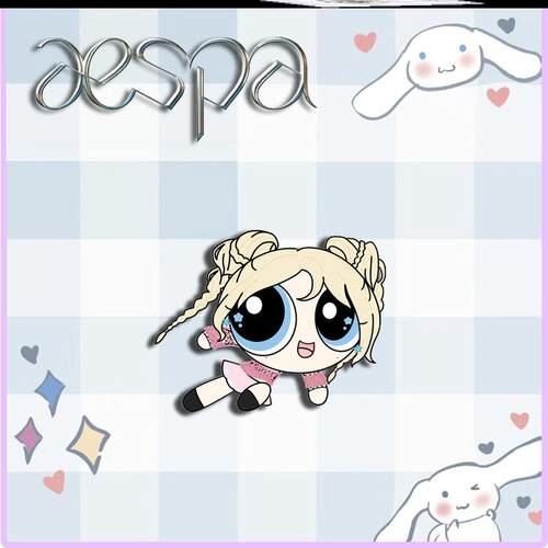 aespa周边飞天小女警系列宁艺卓金玟庭柳智敏吉赛尔Q版徽章胸针