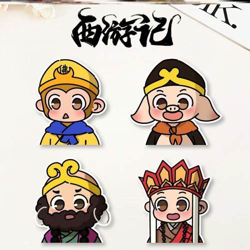 西游记动画系列q版孙悟空猪八戒卡通徽章学生书包亚克力挂件胸针