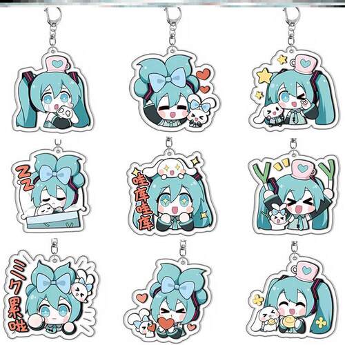夹层 初音未来 公主殿下 亚克力钥匙扣 虚拟偶像 周边挂件diy