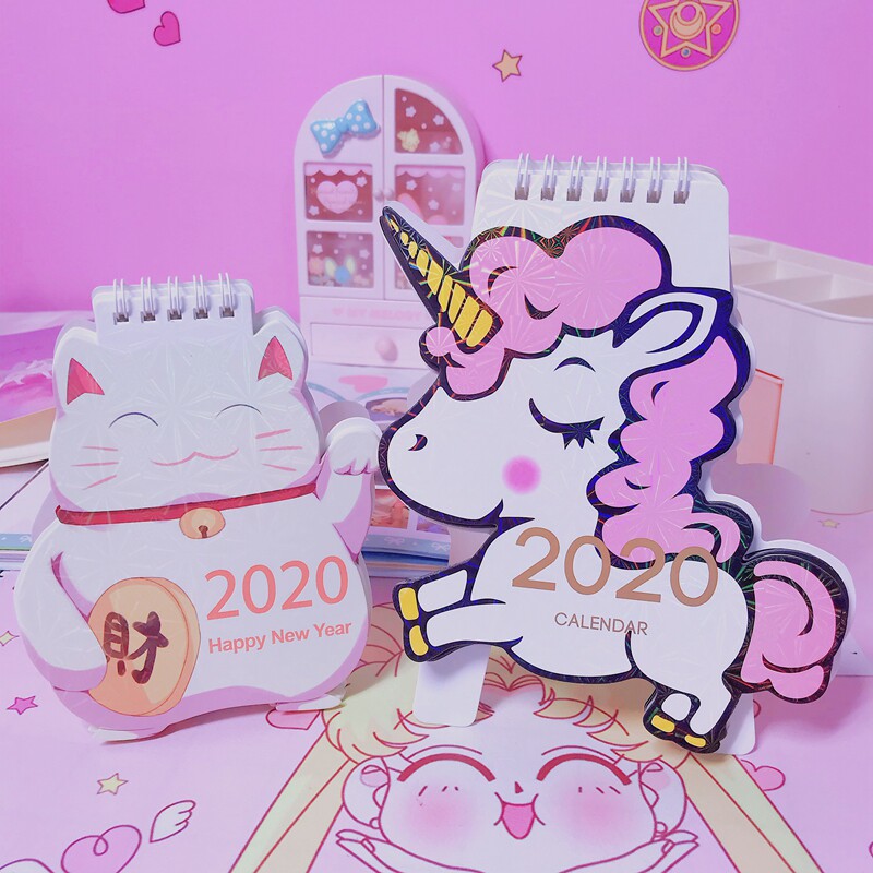 Dream Hearts unicorn 2020 Cartoon modelling Table calendar desktop Notepad Heterosexual Table calendar calendarin the Home Daily , Calendar  category - from Buy2taobao.com to provide professional Taobao agent buy service
