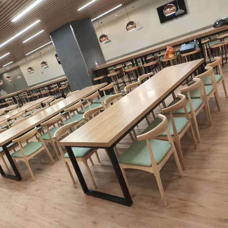 定制学校单位员工自助餐厅食堂桌椅餐饮小吃美食城服务区快餐桌椅