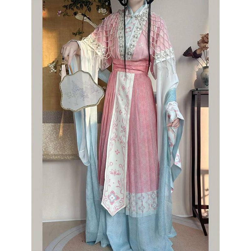 玄凤魏晋风改良汉服套装春秋款
