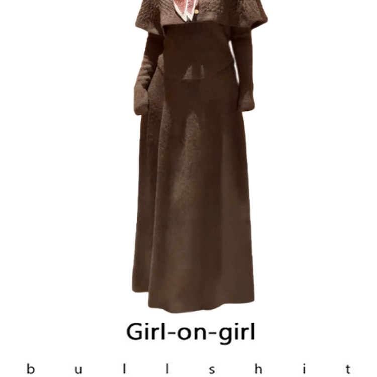 高级感法式复古丝巾针织斗篷上衣女秋冬半身裙显瘦套装