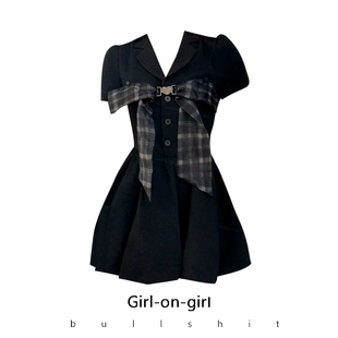 生生推荐 新款 鬼马夏季 华夫格蝴蝶结连衣裙