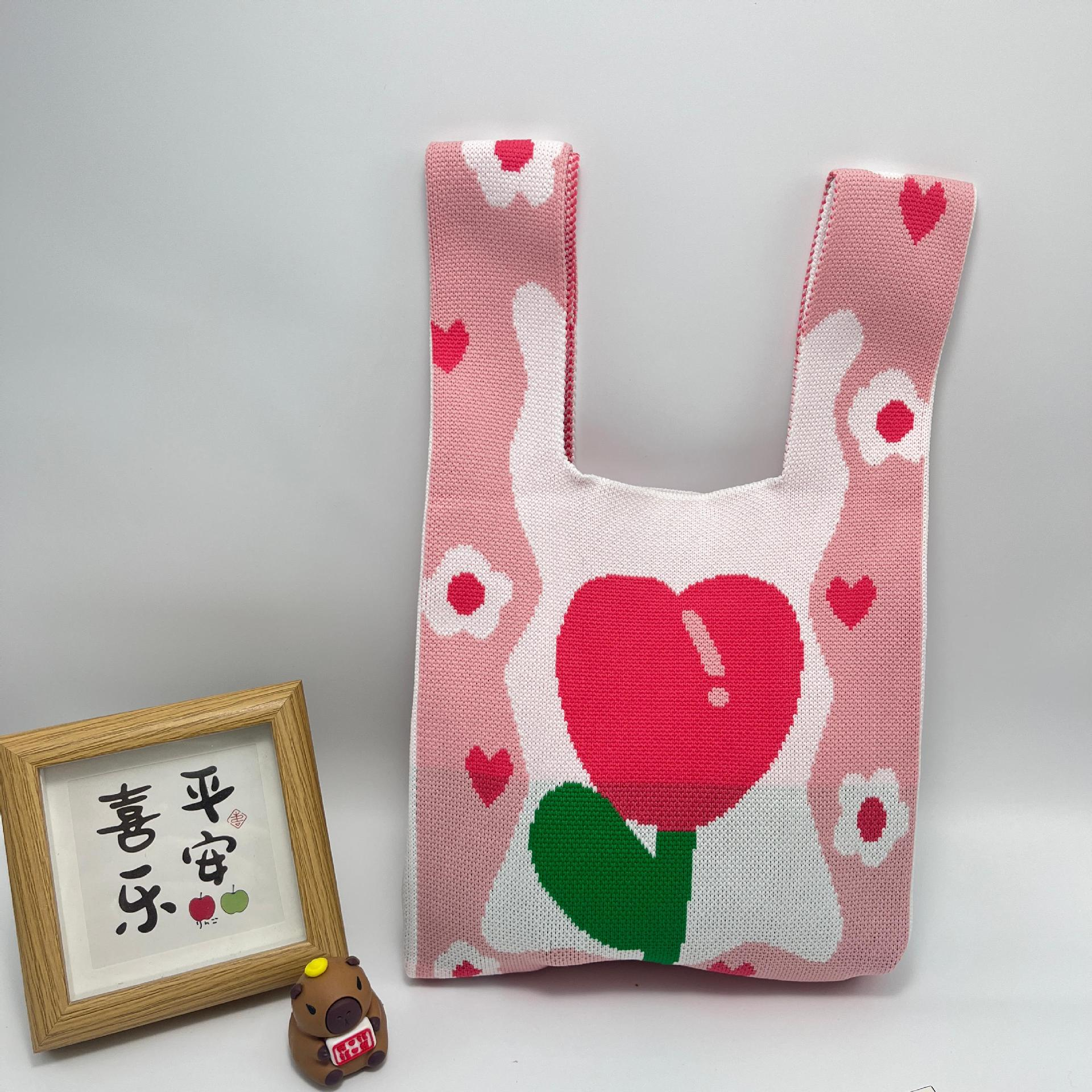 TT针织袋包包水桶包便携手提