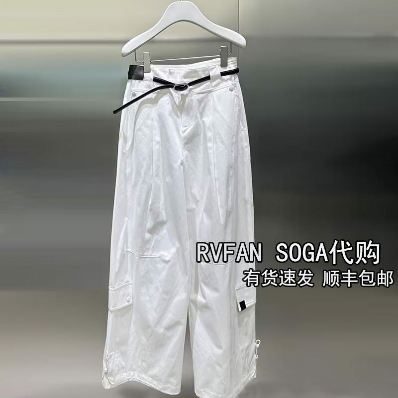 REVANYAYA芮范雅2026春新款白色阔腿工装裤女休闲长裤子R11301055