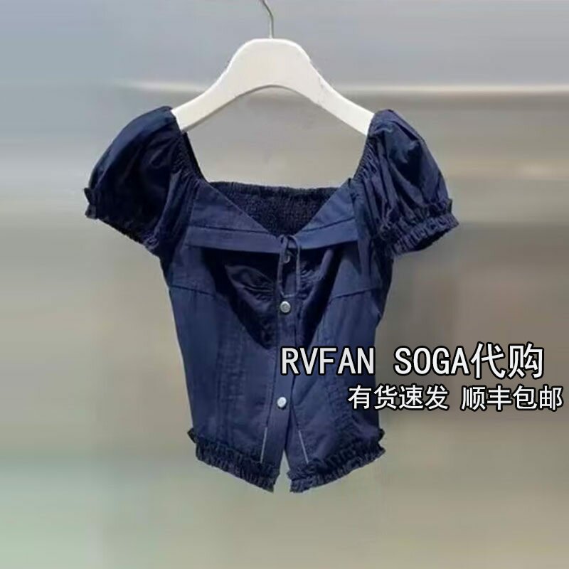 REVANYAYA芮范雅2026夏季新款小个子方领衬衫女短款上衣R30801523