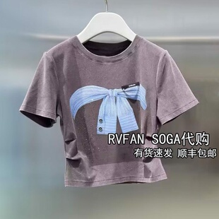 REVANYAYA芮范雅2026夏季 小个子短袖 T恤女短款 上衣R31001044 新款