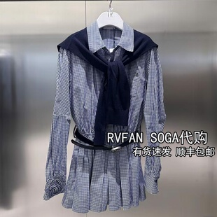 学院风衬衫 裙女收腰连衣裙R11101266 新款 REVANYAYA芮范雅2026春季