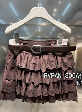 REVANYAYA芮范雅2025冬季新款小个子a字蕾丝半身裙短裙R91501151