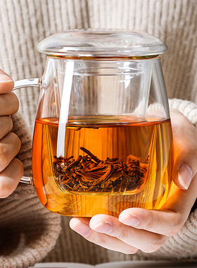 量大优惠玻璃杯茶水分离耐热带过滤花茶杯物 生 物 水杯蘑菇杯