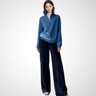 时尚百搭宽松慵懒风套装女款2026年春季新款休闲卫衣阔腿裤两件套