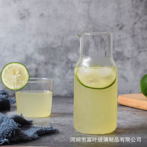 大号日式一人饮壶杯套装550ml玻璃咖啡牛奶杯冷水壶透明简约N548