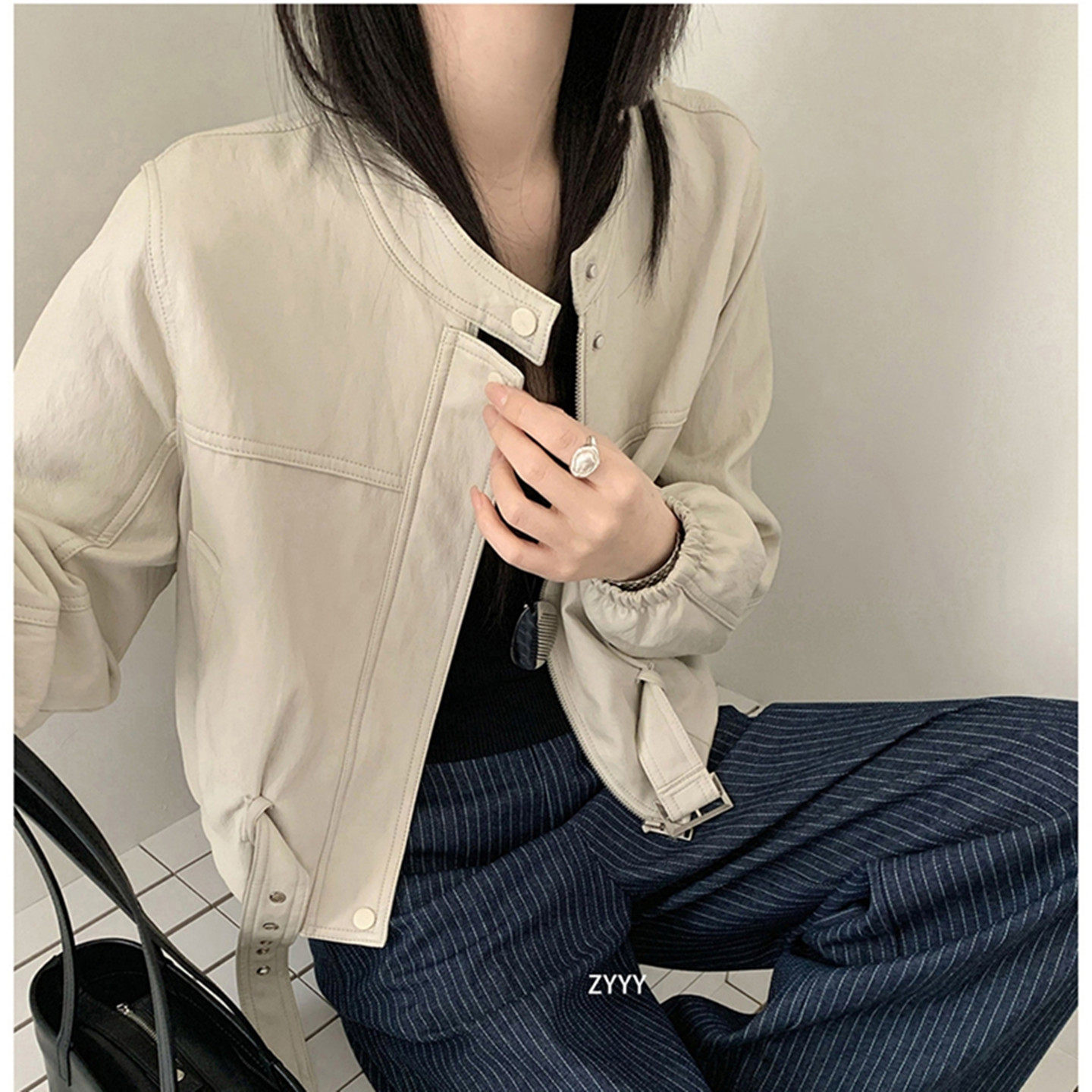 2026春季新款百搭洋气韩系宽松显瘦皮衣外套女装短款机车服PU夹克,女装/女士精品,皮衣,淘宝优惠券,粉丝福利购,淘宝优惠卷