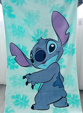 加大厚实史迪仔stich 纯棉大浴巾男女游泳水世界沙滩巾90*165cm