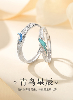 青鸟星辰对戒小众简约时尚