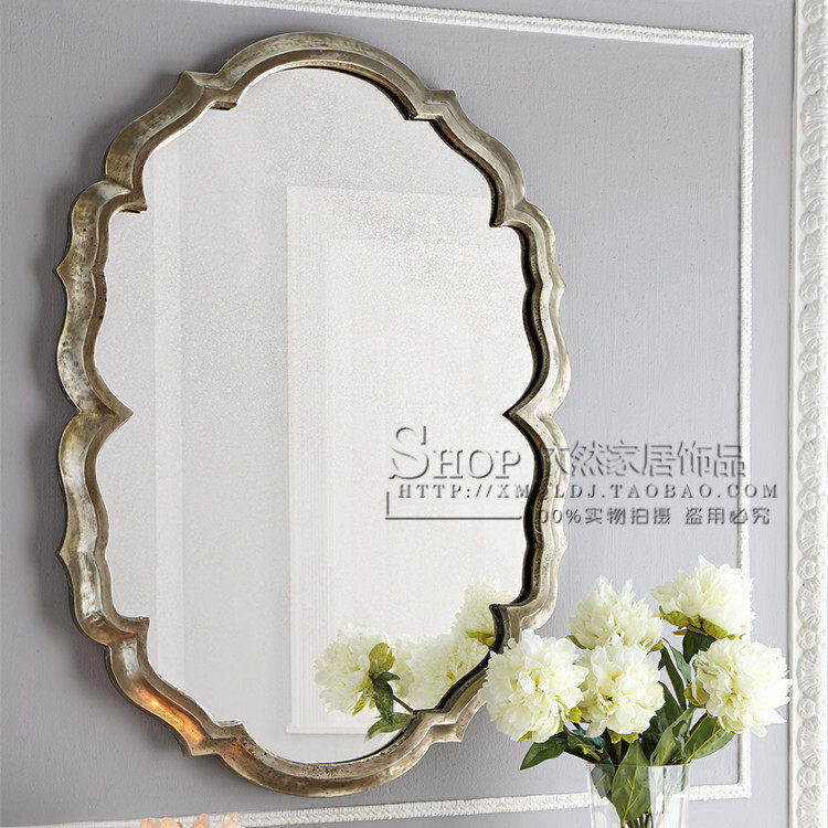 欧式玄关镜浴室镜卫生间装饰镜美式卫浴洗漱镜梳妆化妆镜简约镜子