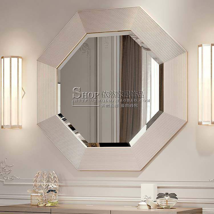 化妆镜台式桌面网红壁挂墙面梳妆主卧复古奶油风带灯卫生间浴室镜