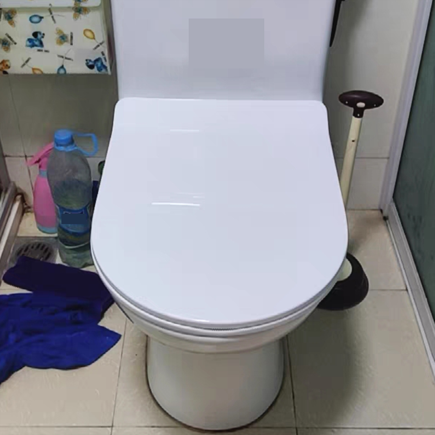 通用超薄U型V型O型马桶盖板家用配件缓降一键快拆座便盖老式加厚