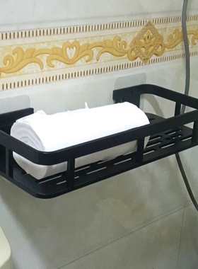 收纳架洗手间洗澡间三角架墙上架子黑色用品厕所置物架洗漱台