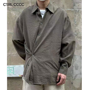 CTRL 真丝非lemaire肌理感品质男装 cleanfit CCCC扭结干丝衬衫