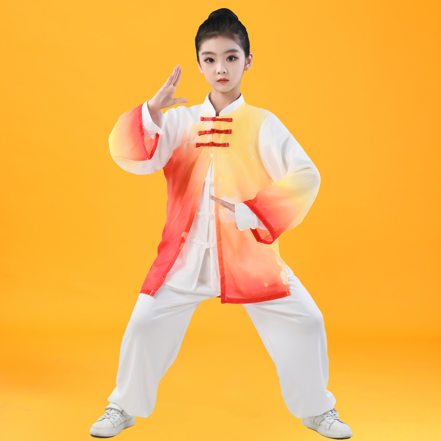 儿童武术表演服小学生太极拳练功服武术操团体比赛功夫扇演出服装
