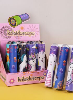 水晶球牛皮纸卡通成品万花筒时尚创意百变实景幼儿园科教玩具as03