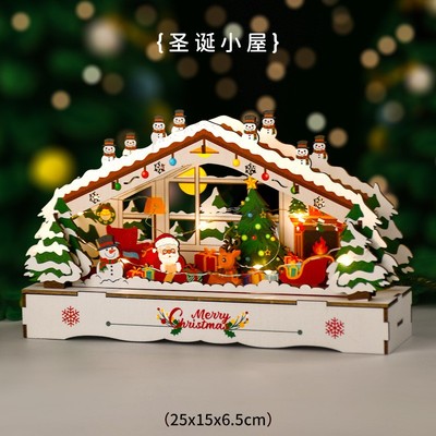 圣诞节手工diy木质摆件装饰品材料包圣诞树挂饰场景布置亲子活动