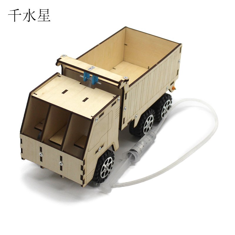 自卸工程车1号边学边玩创意液压科教玩具车diy手工拼装科学教V06