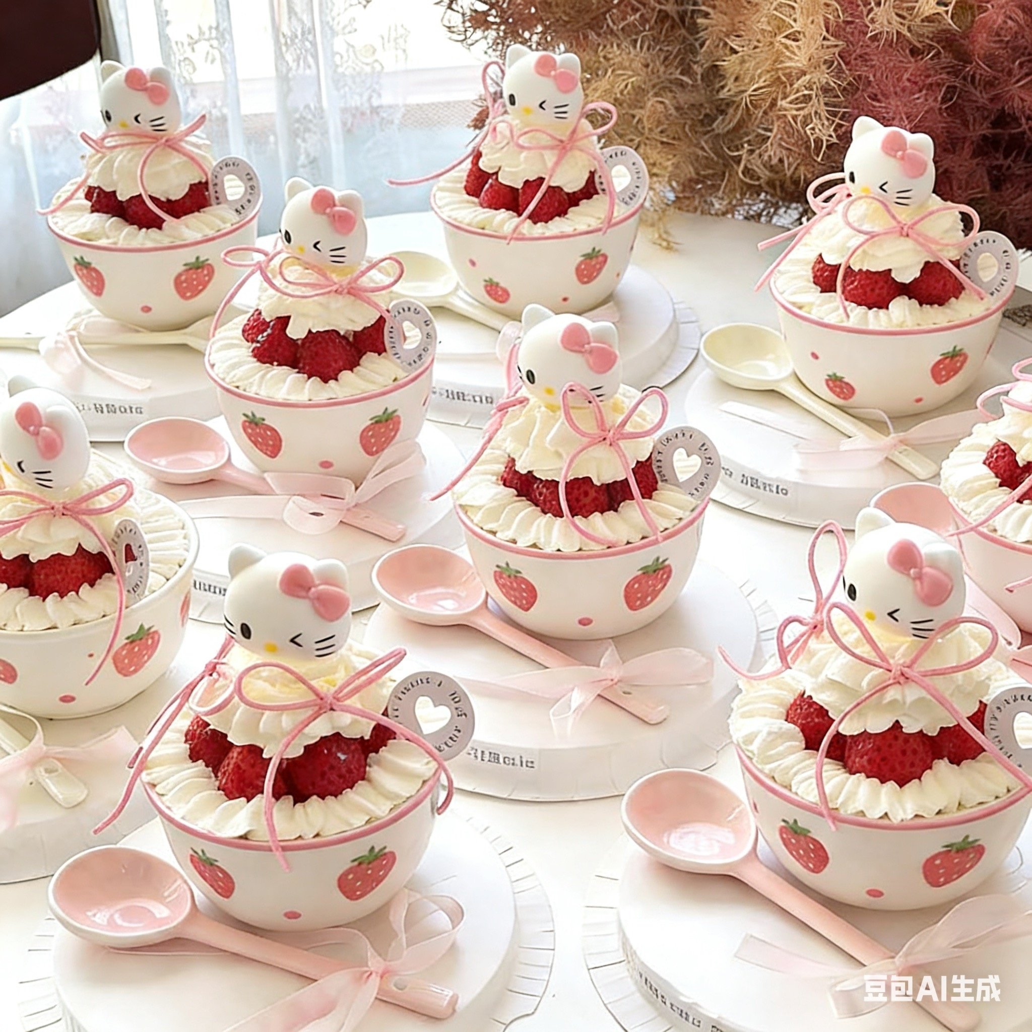 2026网红圣诞节草莓碗蛋糕装饰圣诞帽KT猫摆件苹果陶瓷碗甜品装扮,节庆用品/礼品,蛋糕/烘焙装饰用品,淘宝优惠券,粉丝福利购,淘宝优惠卷