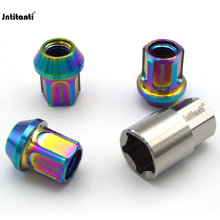 Jntitanti高轻高强钛合金汽车轮毂螺丝螺帽螺母防盗M12 1.5