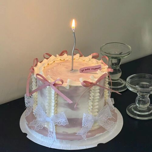 网红芭蕾风蛋糕装饰插件蕾丝蝴蝶结丝带女神小仙女生日甜品台装扮