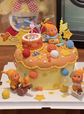 星星人可爱卡通生日蛋糕装饰摆件