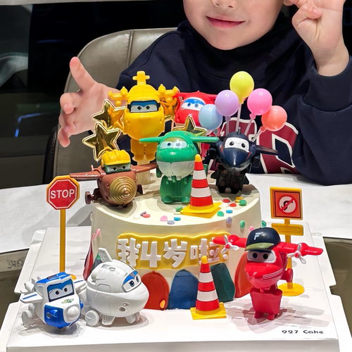 超级飞侠蛋糕装饰摆件网红小飞侠儿童生日派对蛋糕烘焙装扮插件