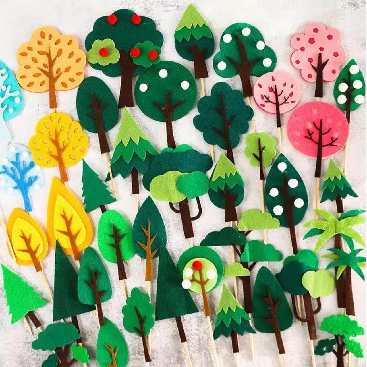 网红ins森林系列毛毡小树动物蛋糕装饰插牌生日情景派对烘焙插件,节庆用品/礼品,节日装扮用品,淘宝优惠券,粉丝福利购,淘宝优惠卷