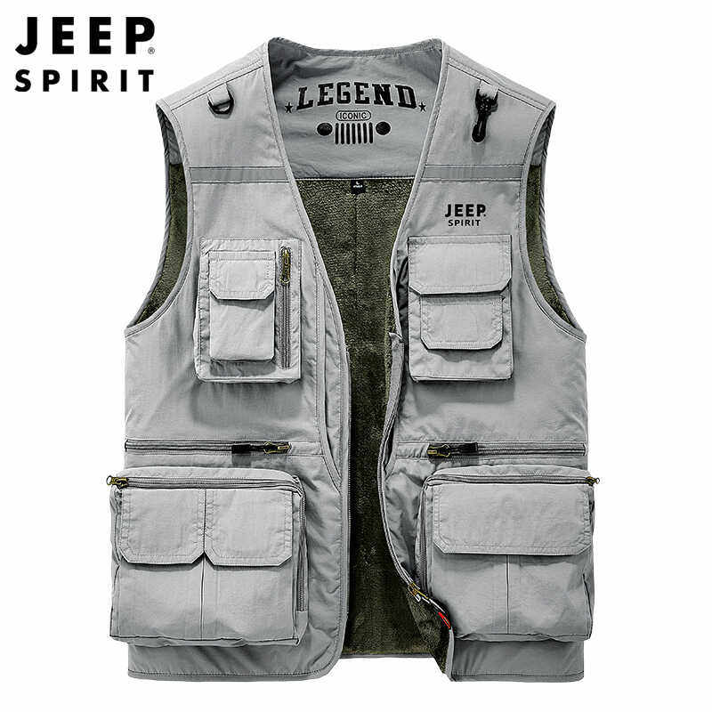 JEEP SPIRIT马甲男士复古工装运动坎肩背心钓鱼休闲无袖男款外套,男装,常规马甲,淘宝优惠券,粉丝福利购,淘宝优惠卷