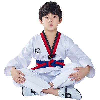 儿童跆拳道服装道鞋全纯棉长短袖