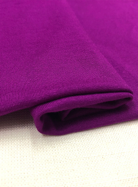 Eco-fashion纯色棉麻弹力针织纯亚麻布料服装进口纯棉面料紫色