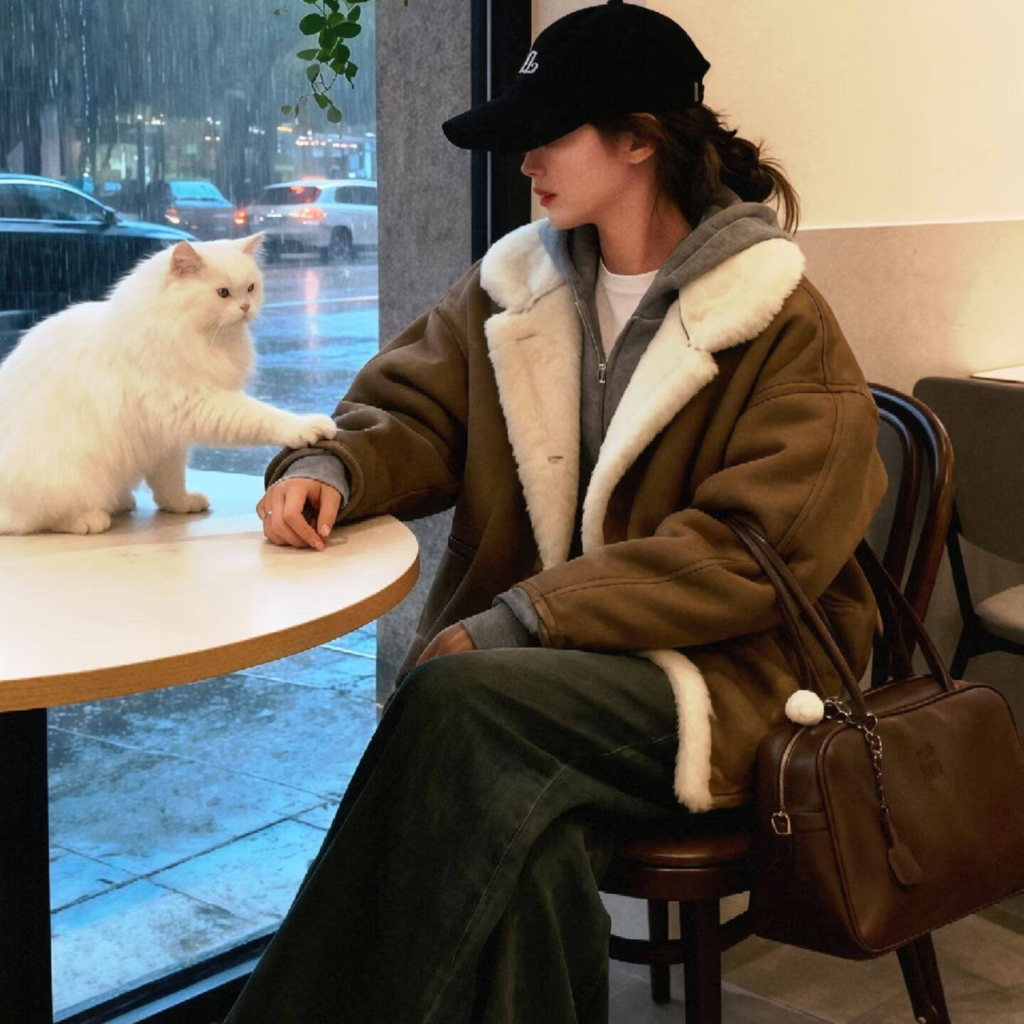 赵露思“许妍 许我耀眼”羊羔毛大衣秋冬新款环保皮草毛毛外套,女装/女士精品,短外套,淘宝优惠券,粉丝福利购,淘宝优惠卷